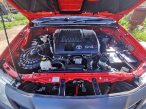Red toyota hilux engine