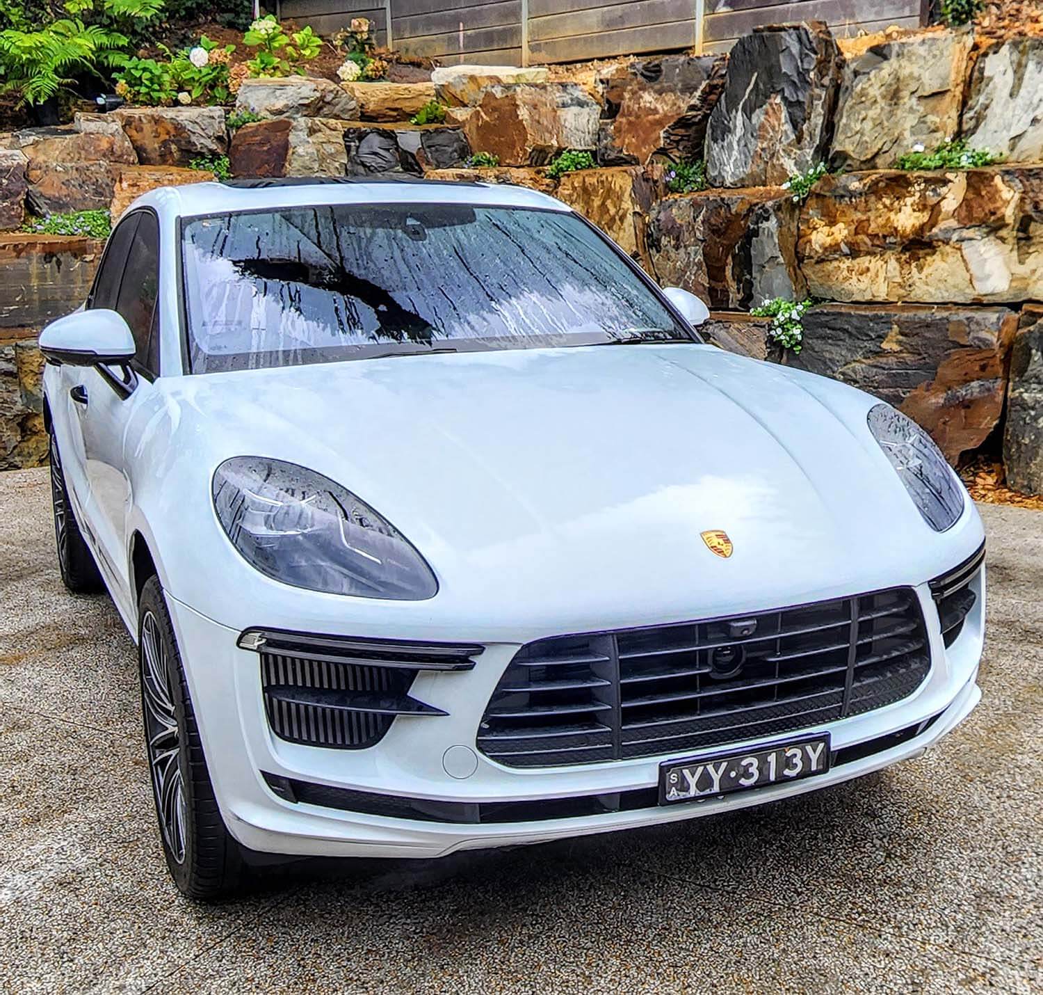 white Porsche Macan